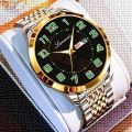 【Hengli jewelry story】Fully Automatic Mechanical Watch Dual Calendar Middle-aged Elderly Gift Solid Business Luminous Watch Men's Trendy Watch.