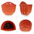 Resin Wall Hanging Planter 8.1 Inch Plants Basket Half Round Flower Holder Planter Pot With S Hooks Flower Pot Basket Container - Flower Tub. 