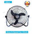 Sony High Speed Desk Fan Heavy Duty Black ( 12")-One years Warranty. 