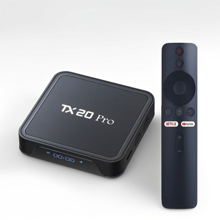 TX20 Pro 12K ULTRA HD Android Smart TV Box Voice Remote, Bluetooth, Free Dish Channel Warranty