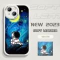 YYDS for iPhone 13 Mini Back Cover Starry Sky Astronaut Leather Phone Case Ultra Thin Soft Drop Protection Case.