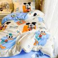 Kawaii Disney Losto Stitch Four-Piece Set Brushed Washed Cotton Single Double Duvet Cover Dormitory Bed Sheet Three-Piece Set. 