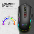 HXSJ Wired Gaming Mouse 7200DPI RGB Backlit Mouse 6 Adjustable DPI Levels/10 Programmable Buttons/Back-to-desktop Button Black. 