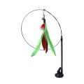 Interactive Cat Toy Funny Cat Stick Toy Playing Teaser Wand with Suction Cup Simulation Feather with Bell Self-hi Cat Toys.