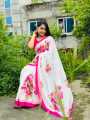 Chanderi Silk Digital Printed tassel Saree Soft and comfortable 12.5 Hand Saree For Women.