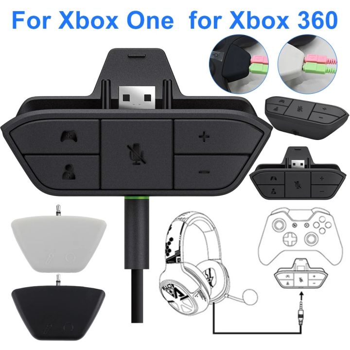For Xbox One/Xbox 360 Game Controller Headset Adapter Headphone Audio Converters With 3.5mm Jack Adjust Audio Balance Converters
