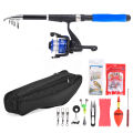Fishing Reel Rod Combo Telescopic Fishing Rod and Spinning Reel Set Baits Hooks Fishing Bag Kit Fishing Tackle Set. 