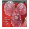 3 Pieces 3 Size MICROWAVE FOOD COVER / Plate Cover Splatter Guard Non Stick Plastic Clear Dish Lid.
