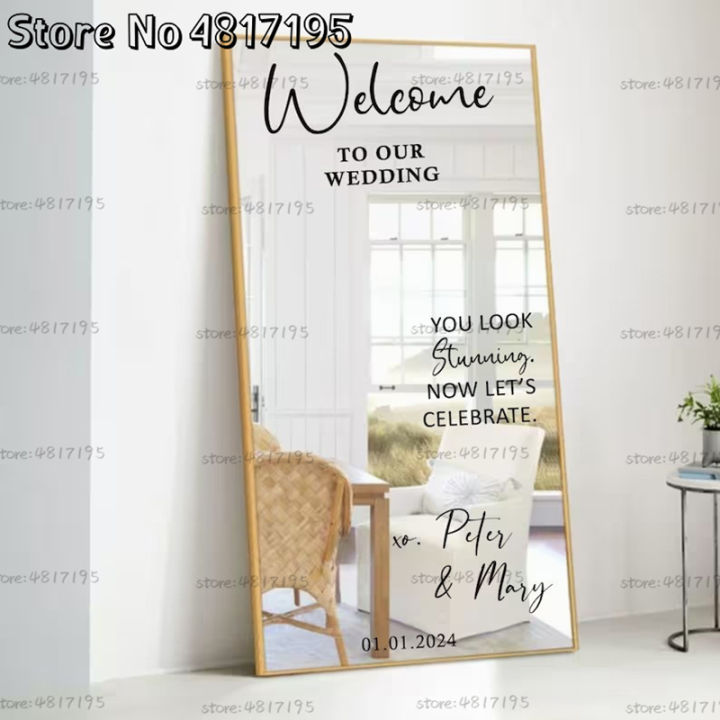 Welcome To Our Wedding Mirror Decal Sticker Custom Mirror Lettering Decal Sticker Just Married Selfie Marriage Decoration