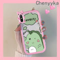 Chenyyka For Xiaomi Redmi 9A Redmi 9I Case Cartoon Cute Green Dinosaur Shockproof Clear Phone Cases Little Monster Camera Lens Protective Cover Silicone Transparent Soft Case. 