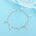 Dolphin Charm Bead Anklet Bracelet for Women – Stylish Silver Tone Ankle Chain Fashion Jewellery.
