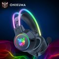 ONIKUMA Gaming Headset with Dynamic RGB Light Detachable Cat Ears Mouse Holder Esports Package Wired Headphones with Mic for PC. 
