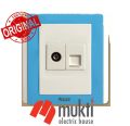 CLICK Irish Series Telephone and TV Dish Cable Satellite Switch Socket Wall Outlet. 