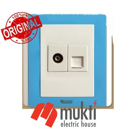 CLICK Irish Series Telephone and TV Dish Cable Satellite Switch Socket Wall Outlet