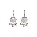 Douyin step by step, Chinese style, Ping An lock ear buckles, female tassels, bell earrings, temperament, light luxury earrings.