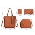 (New)4pc Women Emboed Leather Handbag Lady Houlder Bag Tote Pure Meenger atchel et. 