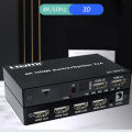 4K@60Hz 2x4 Switch 2 In 4 Out HDMI-compatible 5M/30M Extend Splitter Switcher With Audio Extractor for 4 Screen Monitor Display. 