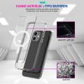 (COD)For iPhone X / XS Magsafe Case Simple Magnetic Ring All-inclusive Clear Crystal Acrylic PC +TPU Shockproof Case. 