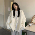Autumn and Winter Lazy Wind Soft Waxy Sweet College Style Sweater Cardigan Female Student Korean Style Loose Wear Outer Coat. 