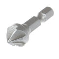 6 Flute Countersink Drill Bit Chamfer Cutting Woodworking Tool hexagon handle Encounter. 