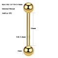 【Booming】 1PC Titanium Internal Thread Belly Bar Labret Piercing Tongue Ring Tragus Cartilage Helix Earring Conch Rook Daith Lobe Piercing.
