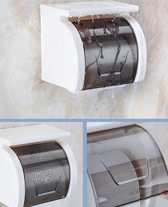 Waterproof Mobile Toilet Paper Holder Tissue Roll Stand Box with Shelf Rack Wall Mount Bathroom Accessory