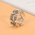 Chiba S925 silver European and American trendy brand arrow ring for men and women retro Thai silver fashion index finger ring opening adjustable.