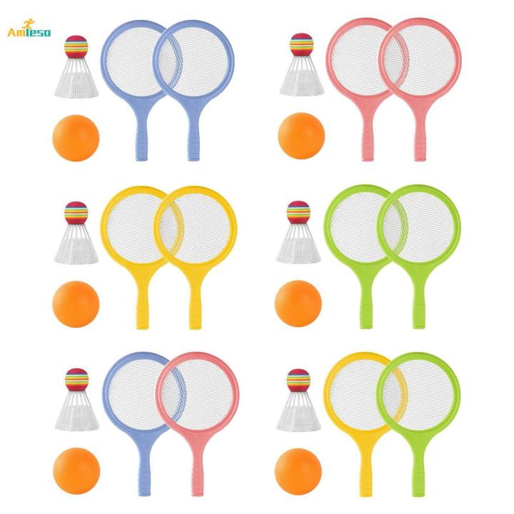 Kids Badminton Tennis Set Badminton Racket with Ball and Badminton Shuttlecock, Double Sports Durable Tennis Racquets Set for Boys, Girls