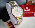 CX-Caslex 6843 Unique Design Fashionable Casual Classic Men's Stainless Steel Wrist Watch For Men-  Two Tone White. 