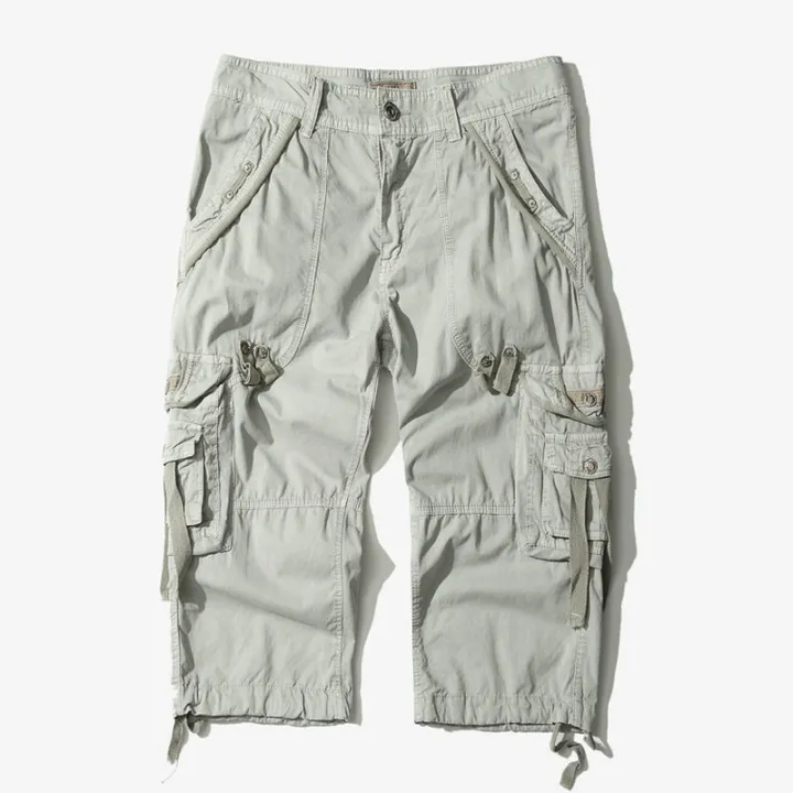 Dropsping%20Summer%20New%20Calf-Length%20Cargo%20Pants%20Men%20Cotton%20Casual%20Outdoor%20Trousers%20ckets%20Solid%20%20Casual%20Pants%20For%20Man%20-%20Image%206