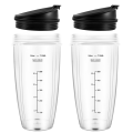 24OZ Replacement Cups Compatible for Ninja Nutri BN401, BN701, SS101. 