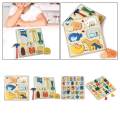 Wooden Matching Puzzle Early Educational Montessori Toy for Baby Preschool.