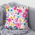 Throw Pillow Cover Dust-proof Flower Pattern Pillow Cover. 
