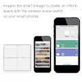Migeet Wireless Scene Switch Push Button Smart Switch Wall Panel Power unit Powered Tuya/ Smart Life APP Remote Control for Smart Home Devices(ZigBee Hub Required), Black 4 Gang.