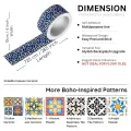 Tile Sticker Decorative Waterproof Peel and Stick Mosaic for Kitchen Backsplash and Wall Borders - 3 inch X 12 Ft Border.
