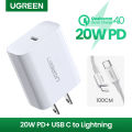 UGREEN PD Charger 30W Quick Charge 4.0 3.0 QC USB Type C Fast Charger for Surface go iphone SE 2 iPhone 11 11 Pro 11 Pro Max Xr X Xs Xs Max 8 Macbook Phone QC4.0 QC3.0 PD for Huawei Samsung.