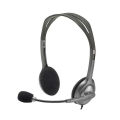 Logitech H110 Wired Headset, Stereo Headphones with Noise-Cancelling Microphone, 3.5-mm Dual Audio Jack, PC/Laptop - Black. 