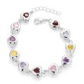 Solid 925 Sterling silver Bracelets chain beautiful Colors crystal stone drop Jewelry fashion for women wedding lady cute.