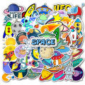 50Pcs Cartoon Space Planet Stickers Laptop Luggage Guitar Skateboard Decals BAWEI. 