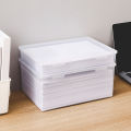 WORTHBUY Multifunctional Plastic Storage Box For Office Supplies Transparent A4 Paper Storage Case Home Desktop Organizer. 