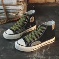 671New Casual Retro High-Top Canvas Shoes Women's Korean-Style Versatile Niche Classic Fashion Preppy Style Lace up Hong Kong Style.
