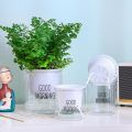 Transparent flower pots automatically absorb water round plastic hydroponic potware creative succulent plant pots 1 PCS.