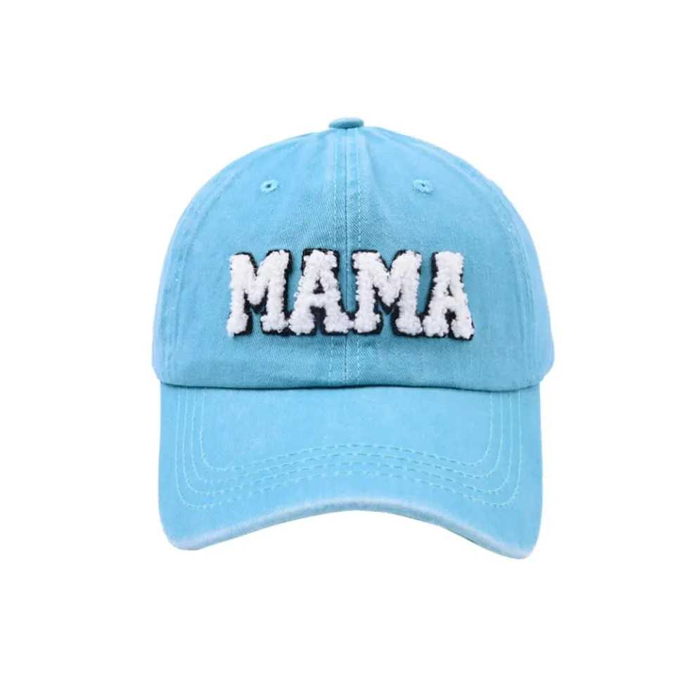 Boy And Girl Mama Hat - Distressed Washed Cotton Baseball Cap Adjustable Dad Hat For Women