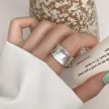 925 Sterling Silver Ring For Women Jewelry Wide Simple Open Vintage Handmade Ring Allergy For Party Birthday Gift. 
