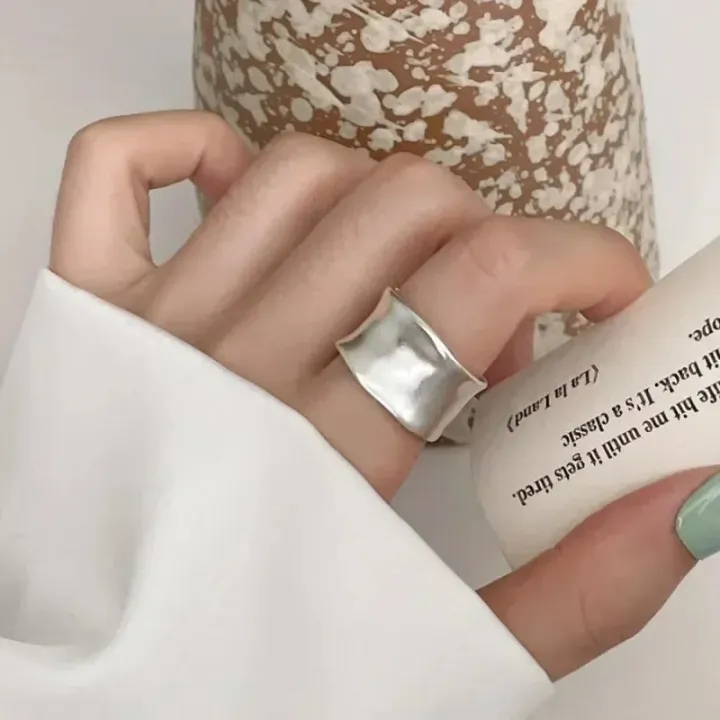 925%20Sterling%20Silver%20Ring%20For%20Women%20Jewelry%20Wide%20Simple%20Open%20Vintage%20Handmade%20Ring%20Allergy%20For%20Party%20Birthday%20Gift%20-%20Image%204