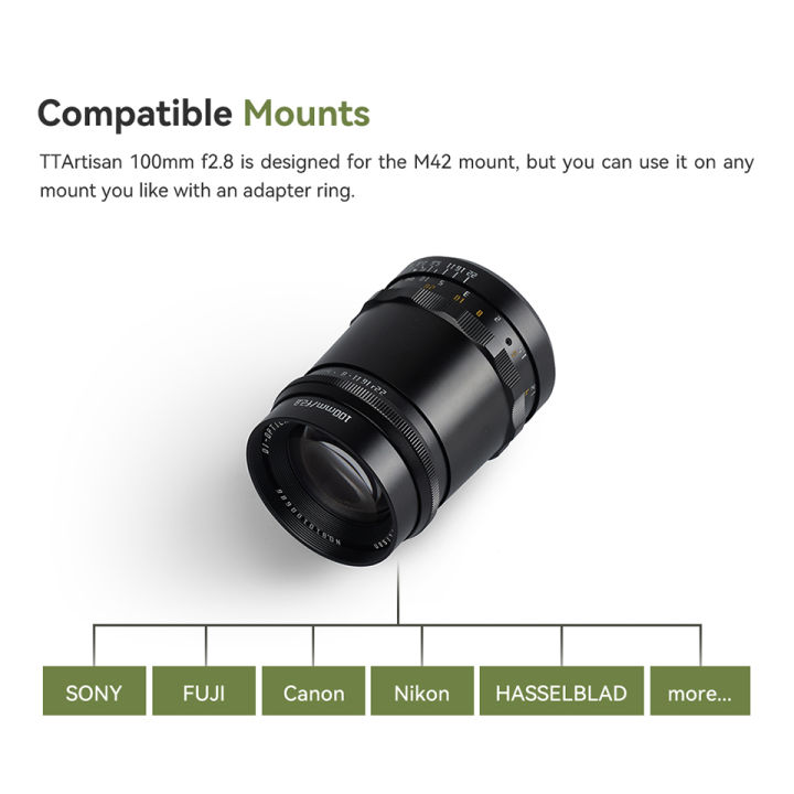 TTArtisan%20100mm%20F2.8%20MF%20Full%20Frame%20Soap%20Bubble%20Bokeh%20Camera%20Lens%20for%20M42-Mount%20Adapt%20to%20Sony%20E%20Fujifilm%20XF%20Nikon%20Z-Mount%20-%20Image%204