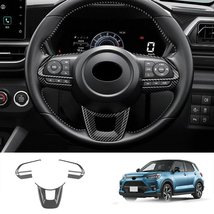 3Pcs/Set%20Car%20Steering%20Wheel%20Decoration%20for%20TOYOTA%20Raize%20200%20Series%20210A%202021%20VELOZ%202022%20Carbon%20Fiber%20-%20Image%203