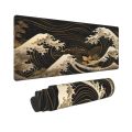 Japan Sea Waves Sunset Desk Mat Mouse Pad Extended Gaming Non-Slip Base Thick Sealed Edges Office Keyboard Laptop.