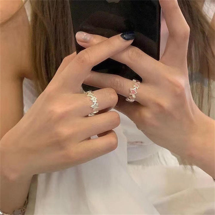 Colorful%20%20Enamel%20Pink%20Star%20Rings%20Fashionable%20%20For%20Girls%20%20Blue%20%20Twisted%20Star%20Open%20Ring%20Party%20Gifts%20New%20Fashion%20%20Women'S%20Y2k%20Jewelry%20for%20Daily%20Wear%20%20Fashion%20Events%20%20Teenagers/Young%20Women%20%20Party%20Or%20-%20Image%202