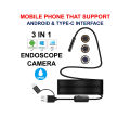 Android Endoscope Mini Camera 3in1 Waterproof with Hard wire 2 Meter. 